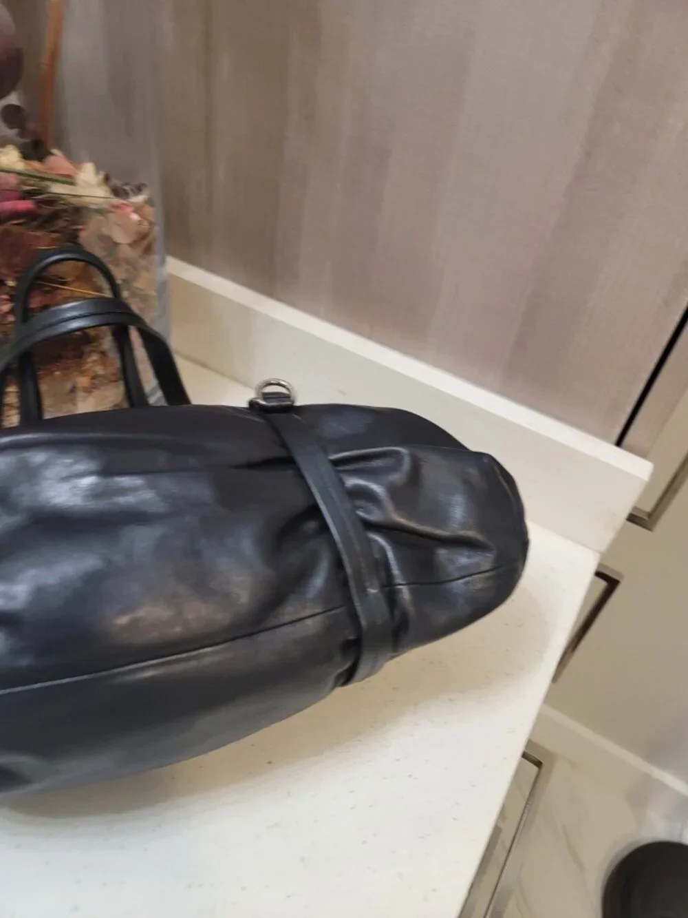 PRADA Milano Italy Black Tessuto-Vitelli Push-lock Easy Shoulder Bag Vintage - Picture 7 of 16